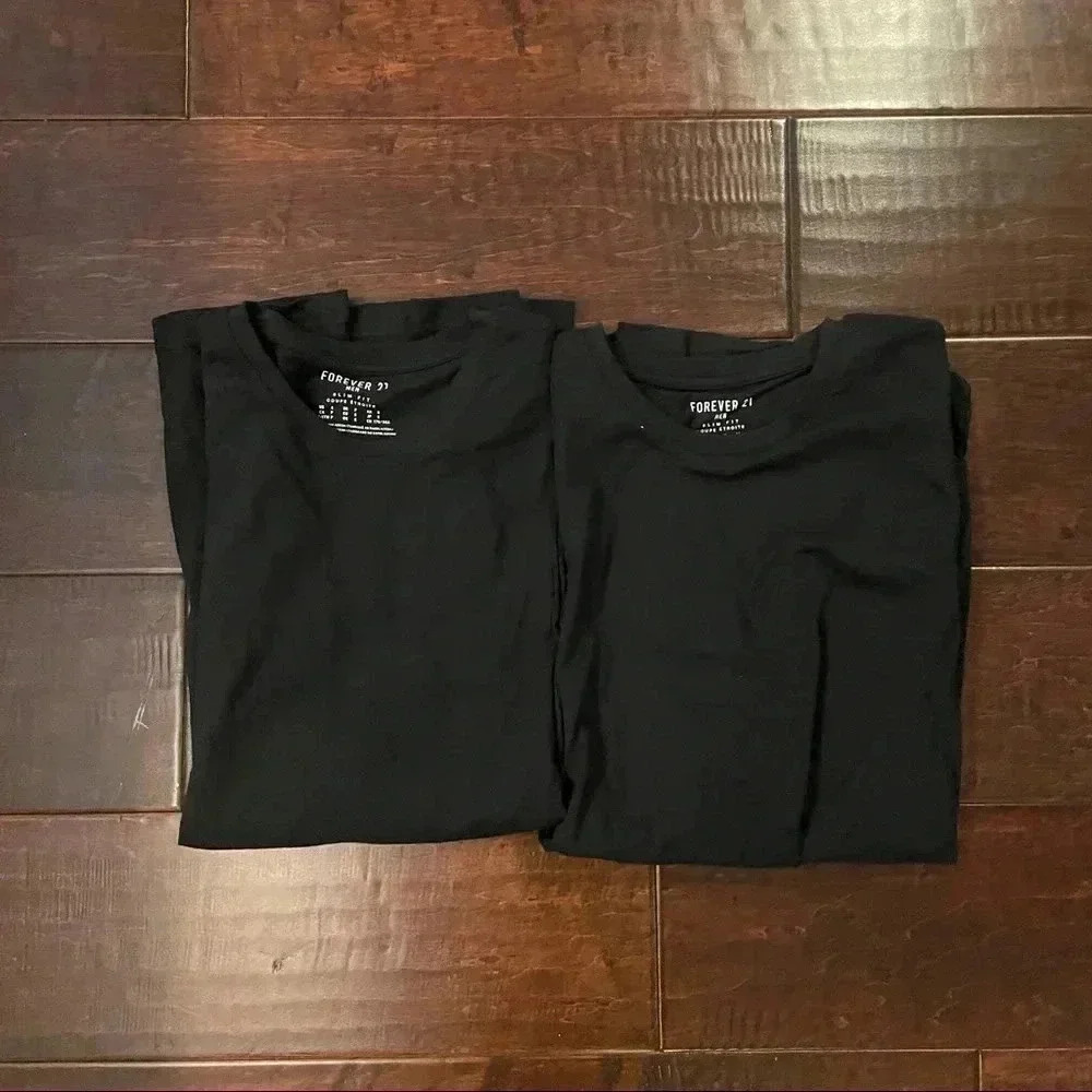 Forever 21 Men’s Pack of 2 Black Shirts